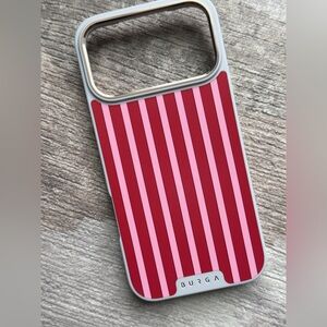 Burga Pink & Red Stripe iPhone Case